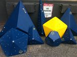 Blue and yellow climbing volumes