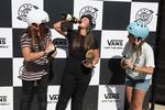 Die Gewinnerinnen des Vans BMX Pro Cup 2018 in Málaga (v.l.n.r.): Lara Lessmann (3.), Perris Benegas (1.) und Teres Azcoaga (2.)