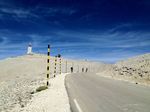The road to the top of Mont Ventoux under a clear blue sky