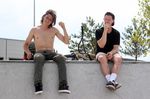 Ed Zunda und Pete Sawyer im Überseestadt-Skatepark; Foto: Paul Robinson