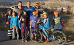 Mike McCormack with the crew from Momentum Trail Concepts and the local kids who are helping to map out the new trail network. Photo: Singletrack Sidewalks