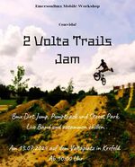 Am 13.07.2024 findet am Voltaplatz Krefeld ein BMX-Jam statt, auf dem die Betonobstacles im Skatepark und die Trails gleich daneben durchmassiert werden.