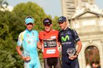 Chris Horner, Vincenzo Nibali und Alejandro Valverde auf dem Siegerpodium der Vuelta in Madrid letztes Jahr. (Foto: Sirotti)