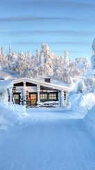 Snow Cabin Winter House Pinterest