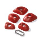 Red pocke climbing holds