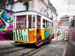 Lisbon Tram Barrio Alto, Elevador Da Gloria, Portugal