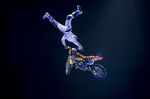 Travis tweaking out, high above the arena - Photo: Nitro Circus