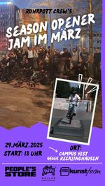 Die Ruhrpott Crew lädt am 29. März 2025 zum Season Opener Jam nach Recklinghausen. Bei uns im Terminkalender erfährst du mehr.