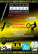 Am 17. Dezember 2016 findet in der "Wicked Woods"-Halle in Wuppertal ein BMX- und MTB-Contest statt. Hier erfährst du mehr.