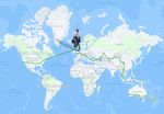 Die letzte Etappe der Reise um den Globus || Map: Ed Pratt/worldunicycletour.com