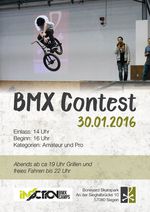 Am 30. Januar 2016 findet in der Boneyard-Skatehalle Siegen ein BMX-Contest in den Klassen A und B statt
