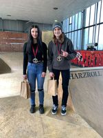 Die Gewinnerinnen der U16-Klasse bei der Harzroll BMX Park Session in Halberstadt